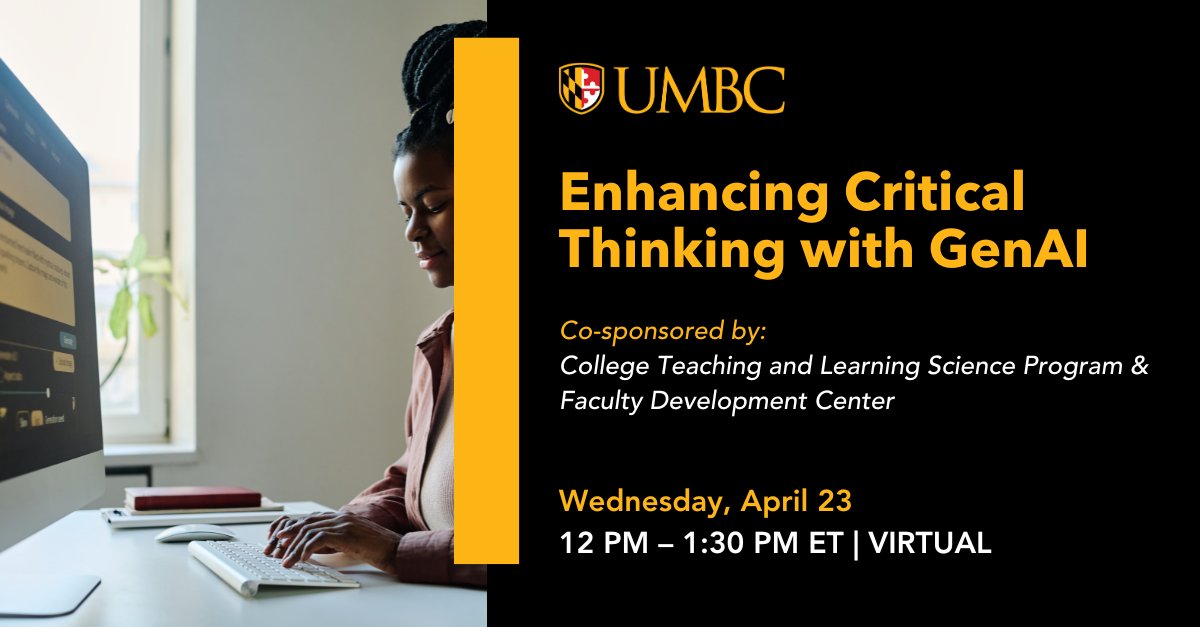 Drs. Eugenia Novokshanova and Michelle Kassorla share insights from The Multimodal AI Project and their recent book Serious Play on leveraging generative AI to improve student outcomes &amp; uphold academic integrity. 12-1:30pm ET Wed., April 23, 2015, online. bit.ly/AIumbc9