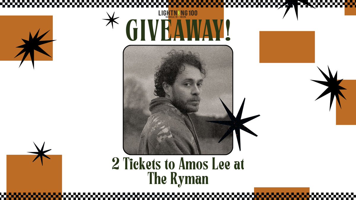 🚨#Giveaway🚨 We're giving away 2 tickets to see <a href="/amoslee/">Amos Lee</a> live at <a href="/theryman/">Ryman Auditorium</a> on April 16th! Here's how to enter:

1. Follow @lightning100
2. Like &amp; re-share
3. Tag someone you want to take to the show!

Good luck!⚡️
Winner will be chosen Friday at 3 pm and pinned when confirmed.