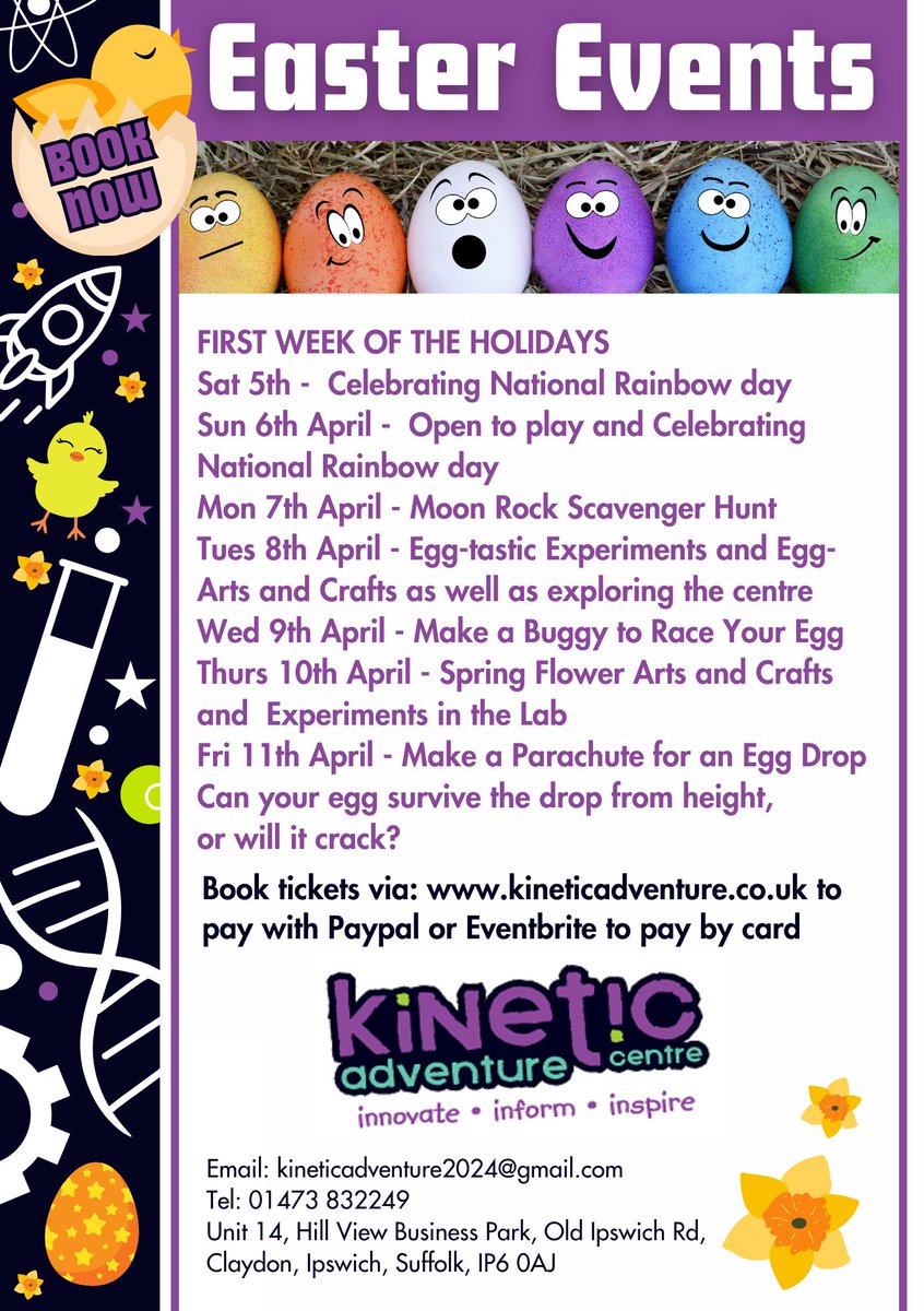 We have Easter fun for two weeks.  Take a look at the activities and we look forward to welcoming you next week.