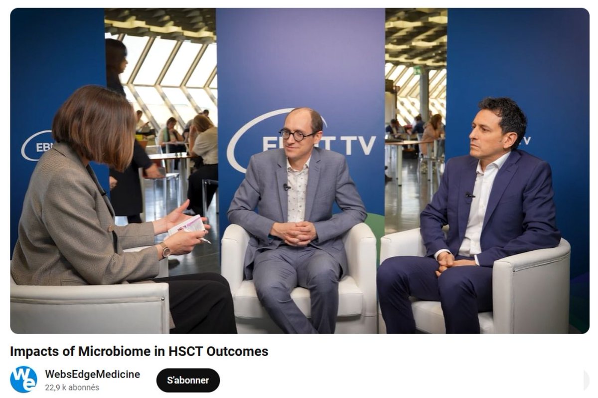🎥 #EBMT2025 – An insightful interview with Prof. <a href="/Florent_Malard/">Florent Malard</a> and Prof. Riccardo Masetti on the impact of the microbiome in HSCT outcomes!

Prof. Malard discusses how a diverse microbiome correlates with improved survival rates and reduced risk of GvHD, while also mentioning