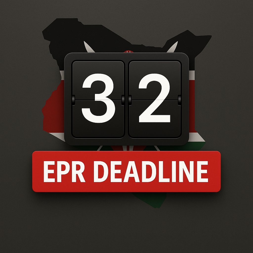 Rondure Advisory (@rondureadvisory) on Twitter photo The EPR Clock Is Ticking!
Producers, mark May 3, 2025, 180 days from Nov 4, 2024, when Kenya’s EPR Regs kicked in. It is just 32 days left to comply. Late? Fines loom. Let's dive into what this means. <a href="/RondureAdvisory/">Rondure Advisory</a> to the rescue!
#EPRKenya <a href="/NemaKenya/">NEMA Kenya</a> <a href="/KAM_Kenya/">KAM</a> <a href="/KEPSA_KENYA/">KEPSA KENYA</a> The EPR Clock Is Ticking!
Producers, mark May 3, 2025, 180 days from Nov 4, 2024, when Kenya’s EPR Regs kicked in. It is just 32 days left to comply. Late? Fines loom. Let's dive into what this means. <a href="/RondureAdvisory/">Rondure Advisory</a> to the rescue!
#EPRKenya <a href="/NemaKenya/">NEMA Kenya</a> <a href="/KAM_Kenya/">KAM</a> <a href="/KEPSA_KENYA/">KEPSA KENYA</a>