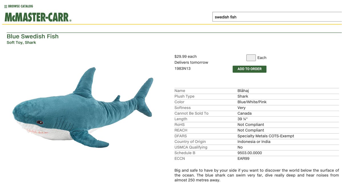 Blue Swedish Fish
Soft Toy, Shark
$29.99 each
1983N13

The new Swedish Fish look a little different... 🤔