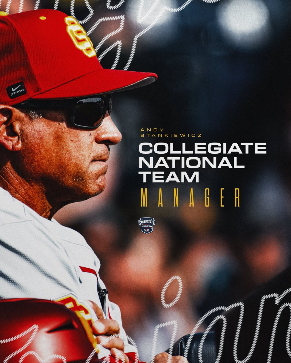 USC Baseball (@usc_baseball) on Twitter photo Andy Stankiewicz has been tabbed to lead the <a href="/USABaseballCNT/">USA Baseball CNT</a> this summer! 🇺🇸⚾️✌️
Full release here: usctrojans.com/news/2025/4/1/…
#FightOn x <a href="/turntwo17/">Andy Stankiewicz</a> Andy Stankiewicz has been tabbed to lead the <a href="/USABaseballCNT/">USA Baseball CNT</a> this summer! 🇺🇸⚾️✌️
Full release here: usctrojans.com/news/2025/4/1/…
#FightOn x <a href="/turntwo17/">Andy Stankiewicz</a>