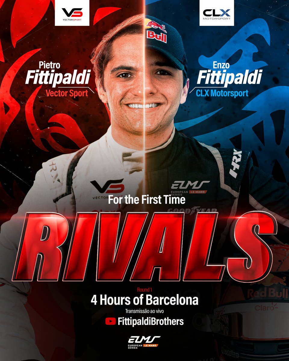 FittiForce's tweet photo. - Irmãos 🤝
- Amigos 👊🏻
- E agora rivais nas pistas 💪🏻

Pela primeira vez @enzofitti e @PiFitti dividirão a pista em uma categoria profissional e com transmissão ao vivo da corrida no canal Fittipaldi Brothers do YouTube!

Vamos pra cima que vai começar a ELMS, #Fittiforce 🏁 https://t.co/OsRVrcWhyX