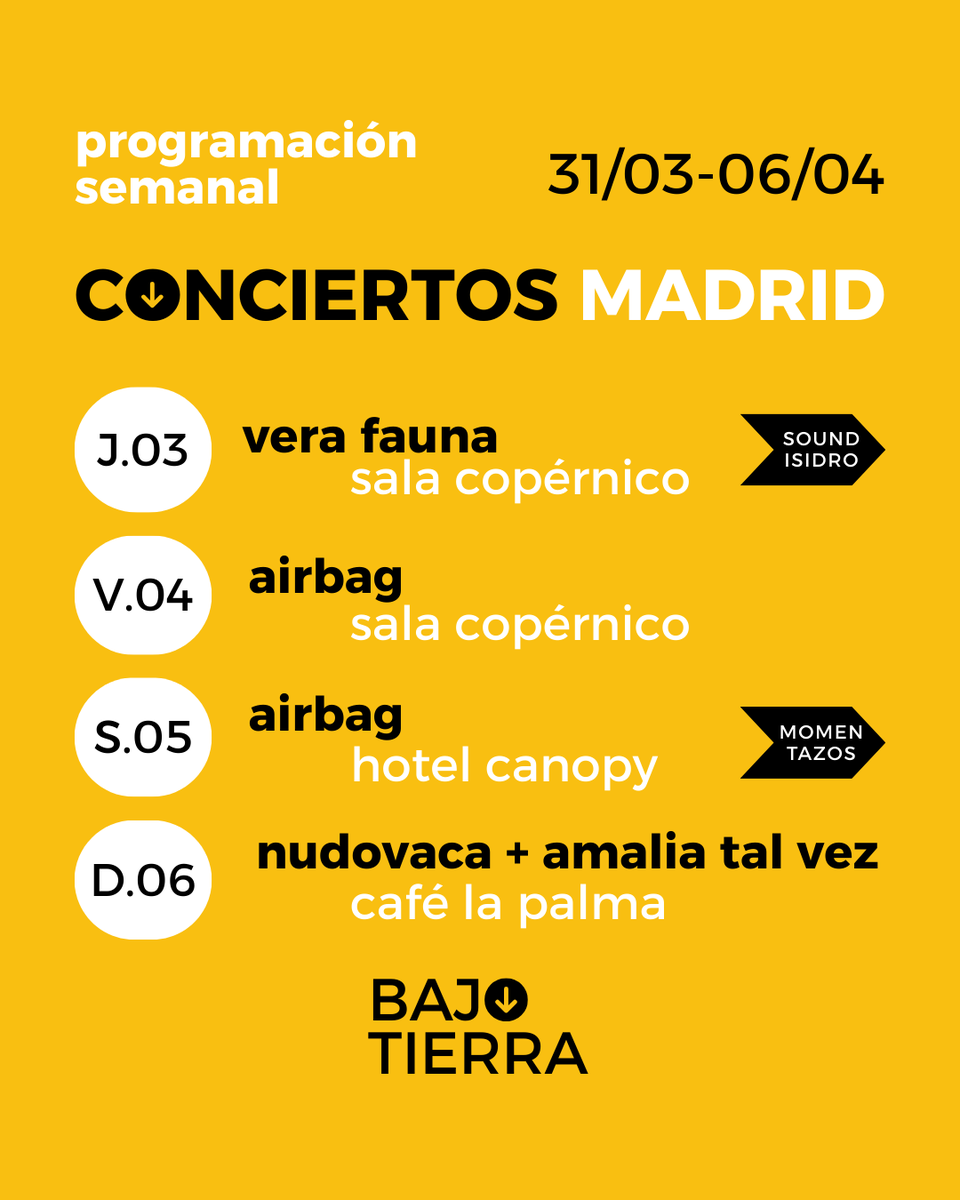 SEÑORAS! en que conciertos nos vemos esta semanica!?