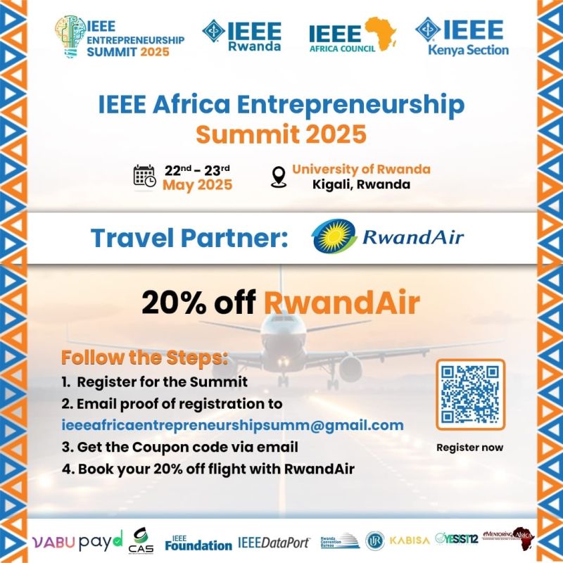 Owen (@owenjaka) on Twitter photo BIG NEWS!
Pitch your ideas, network with top investors, and be part of Africa’s next big innovations at the <a href="/IEEE_Ent_Summit/">IEEE Entrepreneurship Summit - Africa Edition</a> 2025.
📍Rwanda, Kigali
📅 May 22-23, 2025
💡 Theme: Tech & Sustainability
🔥 BONUS: 20% OFF <a href="/FlyRwandAir/">RwandAir</a> flights
Register now: lnkd.in/dWmujxgT BIG NEWS!
Pitch your ideas, network with top investors, and be part of Africa’s next big innovations at the <a href="/IEEE_Ent_Summit/">IEEE Entrepreneurship Summit - Africa Edition</a> 2025.
📍Rwanda, Kigali
📅 May 22-23, 2025
💡 Theme: Tech & Sustainability
🔥 BONUS: 20% OFF <a href="/FlyRwandAir/">RwandAir</a> flights
Register now: lnkd.in/dWmujxgT