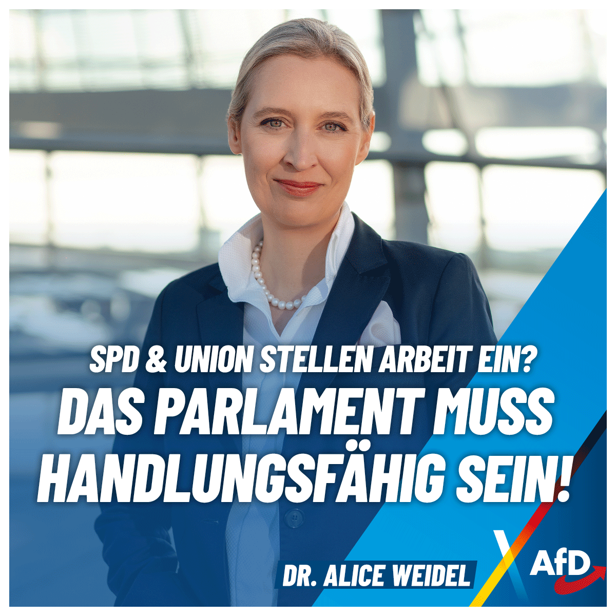 SPD und CDU/CSU lähmen den Bundestag! Kommende Sitzungen wollen Merz &amp; Klingbeil einfach absagen. Ein Vorgeschmack auf das, was diese Koalition tatsächlich wäre: Eine Stillstandsregierung. Wir bestehen darauf, den Bundestags-Hauptausschuss einzuberufen. Das Parlament muss