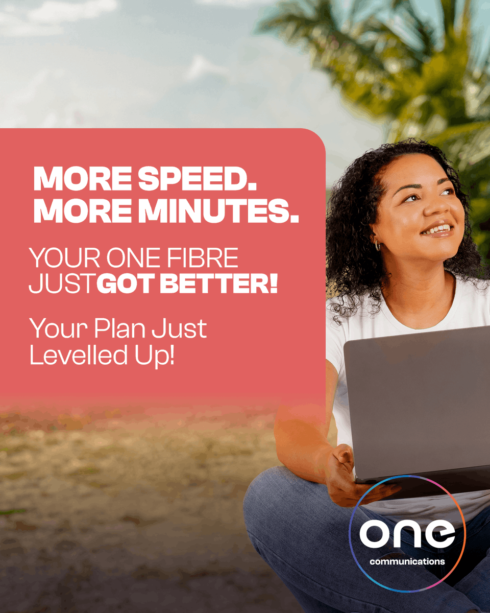 Onecommguyana's tweet photo. Starting today, One Fibre just got faster with up to 1GB speeds!
▪️ Up to 400Mbps+
▪️ FREE install
▪️ New 1GB plan

Still on DSL or other Internet plans? Upgrade here: https://t.co/hqtQgkyjkS

#One #OneComm #OneCommunication #OneFibre #FibreUpgrade #BetterWithOne #FreeInstall https://t.co/HJG5zzgLwC