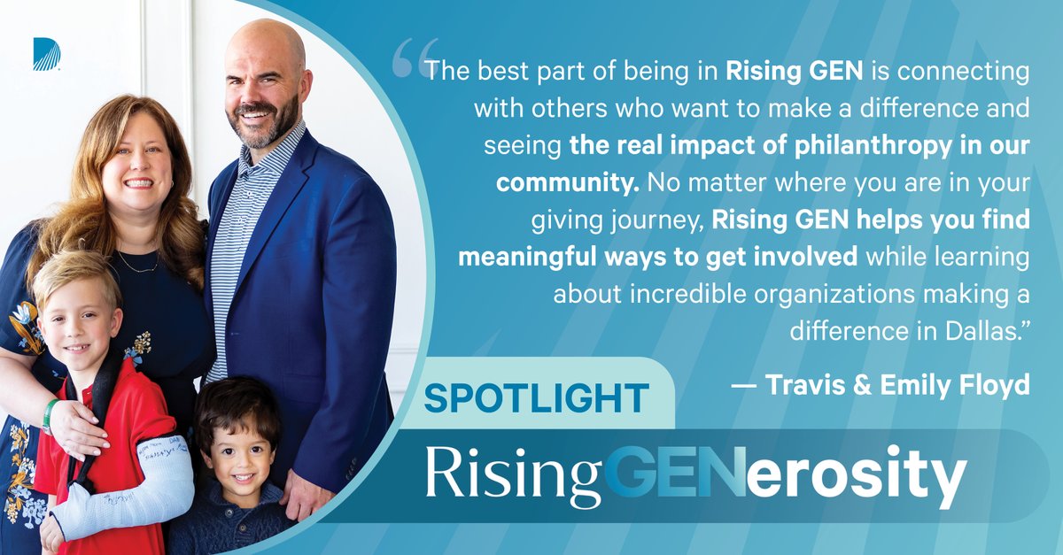 For Emily and Travis Floyd, giving back starts at home. They joined Rising GEN to learn more about the incredible organizations addressing challenges right here in Dallas.

We’re grateful to have the Floyds as part of Rising GEN, working together to build a stronger community.