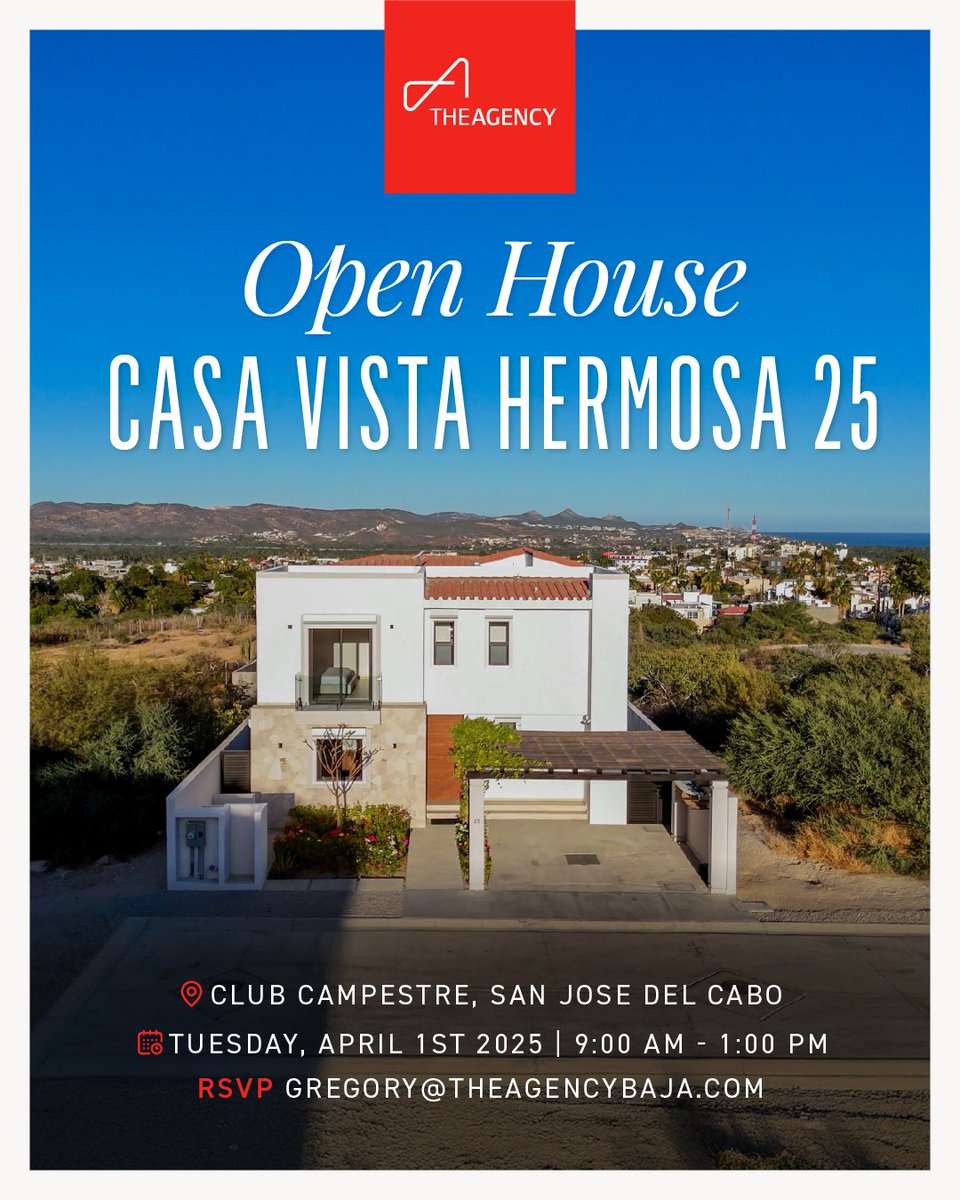 TheAgencyBaja's tweet photo. CASA VISTA HERMOSA 25 | Club Campestre San Jose | San Jose Del Cabo
3 Beds | 3.5 Baths | 2,899.32 SF Total | 300 SM Total | MLS: 25-259
Discover a beautifully designed 3-bedroom home that seamlessly blends luxury, comfort, and recreation. Located within the Club Campestre gated community, this exceptional property offers spacious living areas, modern finishes, and an abundance of natural light, creating a perfect setting for both relaxation and entertaining.
INQUIRE@THEAGENCYBAJA.COM