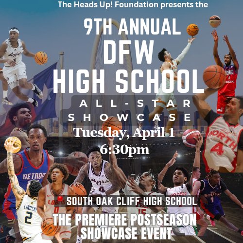 HeadsUpSI's tweet image. IT&apos;S ALL-STAR GAMEDAY‼

🏀 9th Annual DFW All-Star Showcase 
📍South Oak Cliff HS 

🎟  
zeffy.com/ticketing/9th-…

6:30pm
🏀Triple D 3pt Shootout 

7pm
🏀Tributes/Awards

7:30pm  
🏀Slam Dunk Contest 

8pm
🏀All-Star Showcase

Pull Up and Support The Class of 2025 and The Cause!