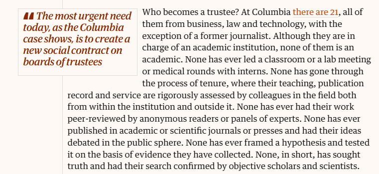 Stand Columbia Society (@standcolumbia) on Twitter photo theguardian.com/commentisfree/…
This is flat-out disinformation. Our Trustees include a tenured faculty and practicing doctor from another school, and multiple hard-science PhDs who by definition have published in scientific journals.
Do better, <a href="/PollockSheldon/">Sheldon Pollock</a> and <a href="/ArjunAppadurai/">Arjun Appadurai</a>. theguardian.com/commentisfree/…
This is flat-out disinformation. Our Trustees include a tenured faculty and practicing doctor from another school, and multiple hard-science PhDs who by definition have published in scientific journals.
Do better, <a href="/PollockSheldon/">Sheldon Pollock</a> and <a href="/ArjunAppadurai/">Arjun Appadurai</a>.