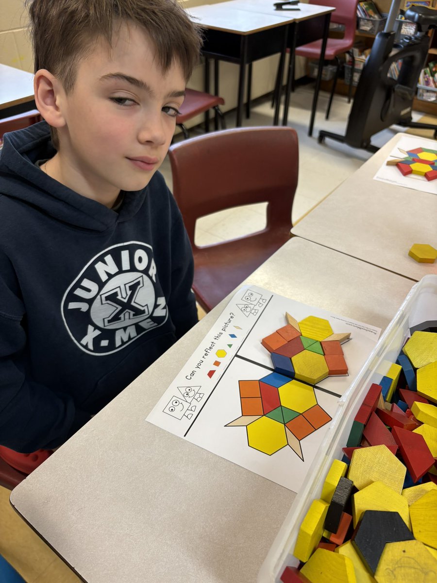 InvernessECA's tweet image. Exploring symmetry in math! Our grade 4 students had a blast at the symmetry stations, discovering how shapes and patterns can be perfectly symmetrical. 

 #SRCEMarchIsMathMonth