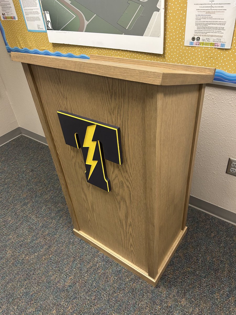 Look at that piece of craftsmanship from Gavin Kolbeck. A senior experience project donated to the school!