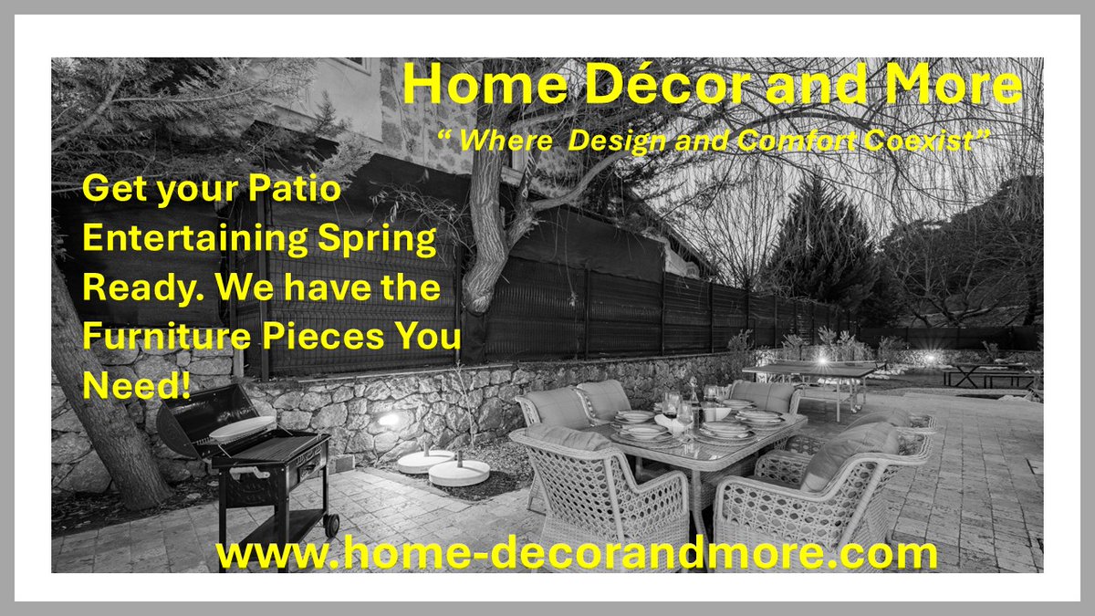homedecorndmore's tweet image. 🌸🍽️Spring has sprung, and it’s time to dine outdoors in style! ☀️ Whether you&apos;re hosting an Easter brunch or a casual family dinner, find the perfect patio dining set to make every meal special.

🛍️ Shop Now: home-decorandmore.com
#SpringDining #OutdoorLiving #PatioPerfect