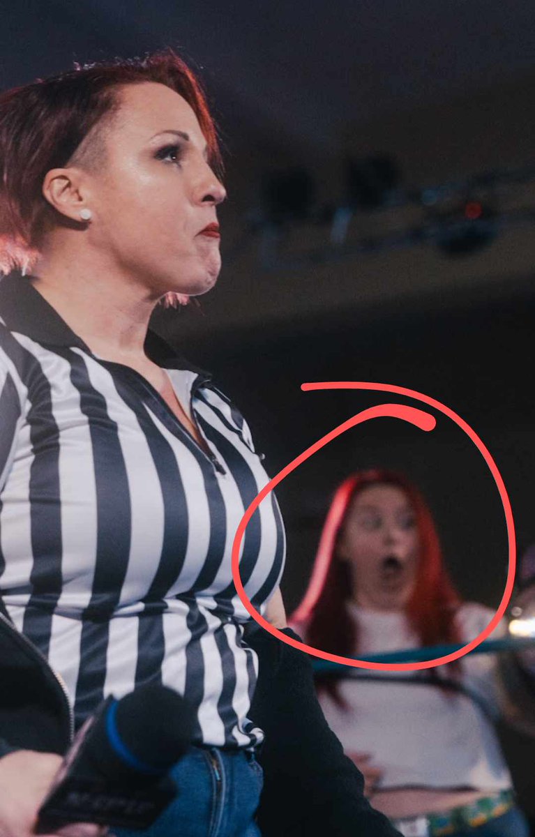 Well, <a href="/redwomanazaelle/">Azaelle</a> couldn't hide her astonishment when I announced myself as the special guest referee of the main event of the last ever <a href="/FemmesFatales21/">Femmes Fatales</a> show. 🤣🤣🤣