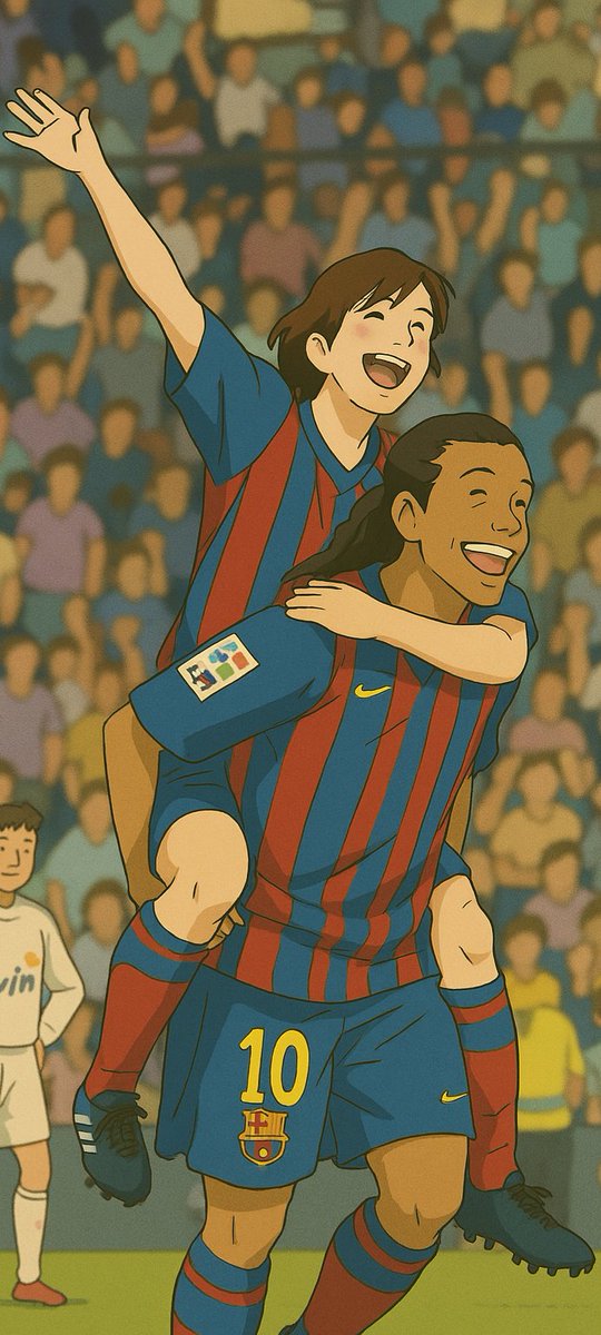 x_w_o_w's tweet photo. The iconic duo in #GhibiliStyle
#Messi #Ronaldinho https://t.co/nznxeiu0gF