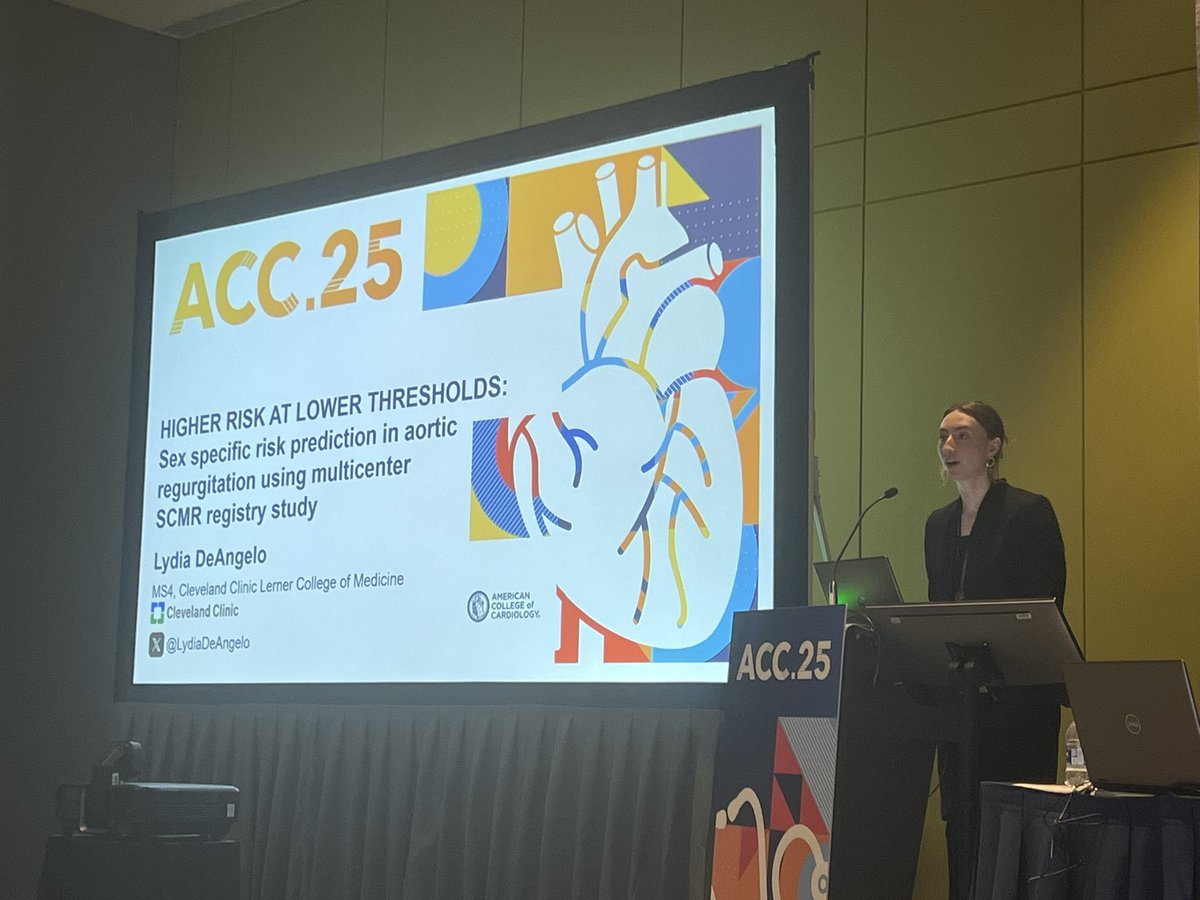 Lydia DeAngelo (@lydiadeangelo) on Twitter photo Returning from a wonderful #ACC25🫀. Grateful for the opportunity to share our team’s work regarding sex differences in aortic regurgitation.
Females presented with higher risk of HF hospitalization/all cause mortality at lower AR severity compared to males. <a href="/DebbieKwonMD/">DebbieKwonMD</a> Returning from a wonderful #ACC25🫀. Grateful for the opportunity to share our team’s work regarding sex differences in aortic regurgitation.
Females presented with higher risk of HF hospitalization/all cause mortality at lower AR severity compared to males. <a href="/DebbieKwonMD/">DebbieKwonMD</a>