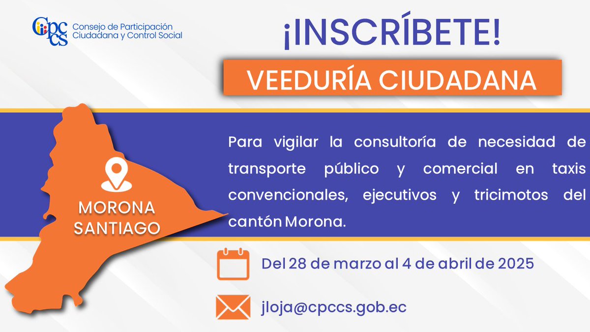 CONVOCATORIA: cpccs.gob.ec/2025/03/veedur…