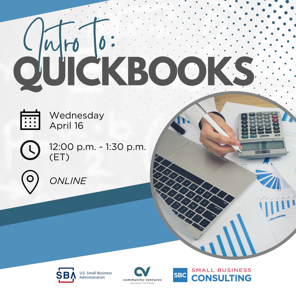 Small business owners, struggling with QuickBooks? Join our online workshop April 16 at 12:00 pm for financial clarity. 

✨ Grab your spot → bit.ly/3FQGXWv 

#QuickBooksMadeSimple #SmallBizSupport #EntrepreneurLife #CVKY #SBC