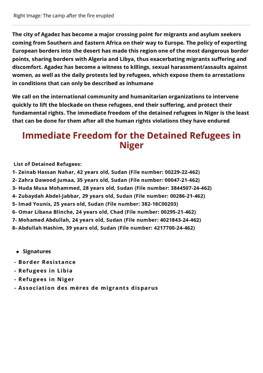 Agadez has become a deadly trap for migrants and asylum seekers from Africa due to Europe's externalized border policies. Refugees face violence, assaults, and arrests under inhumane conditions. We urge the international community to act now—end their suffering and protection.