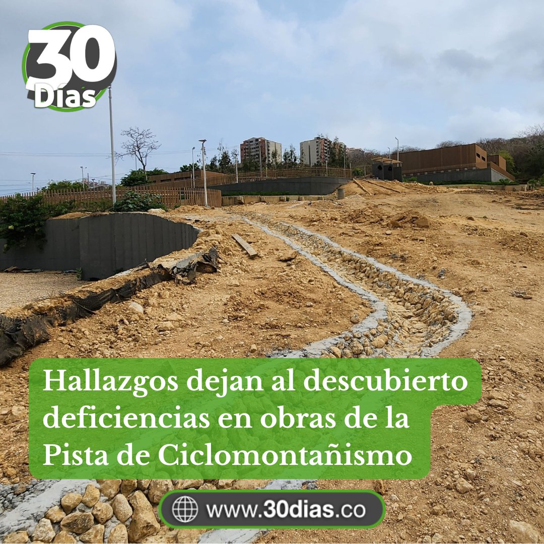 INVESTIGACIÓN 🔎
Deficiencias, que van desde la debilidad en la planeación y estudios insuficientes, encontró la <a href="/CGR_Colombia/">Contraloría General de la República de Colombia</a> en las obras de la Pista de Ciclomontañismo de Barranquilla. Preocupa la inestabilidad de terreno de la edificación central.

30dias.co/hallazgos-deja…