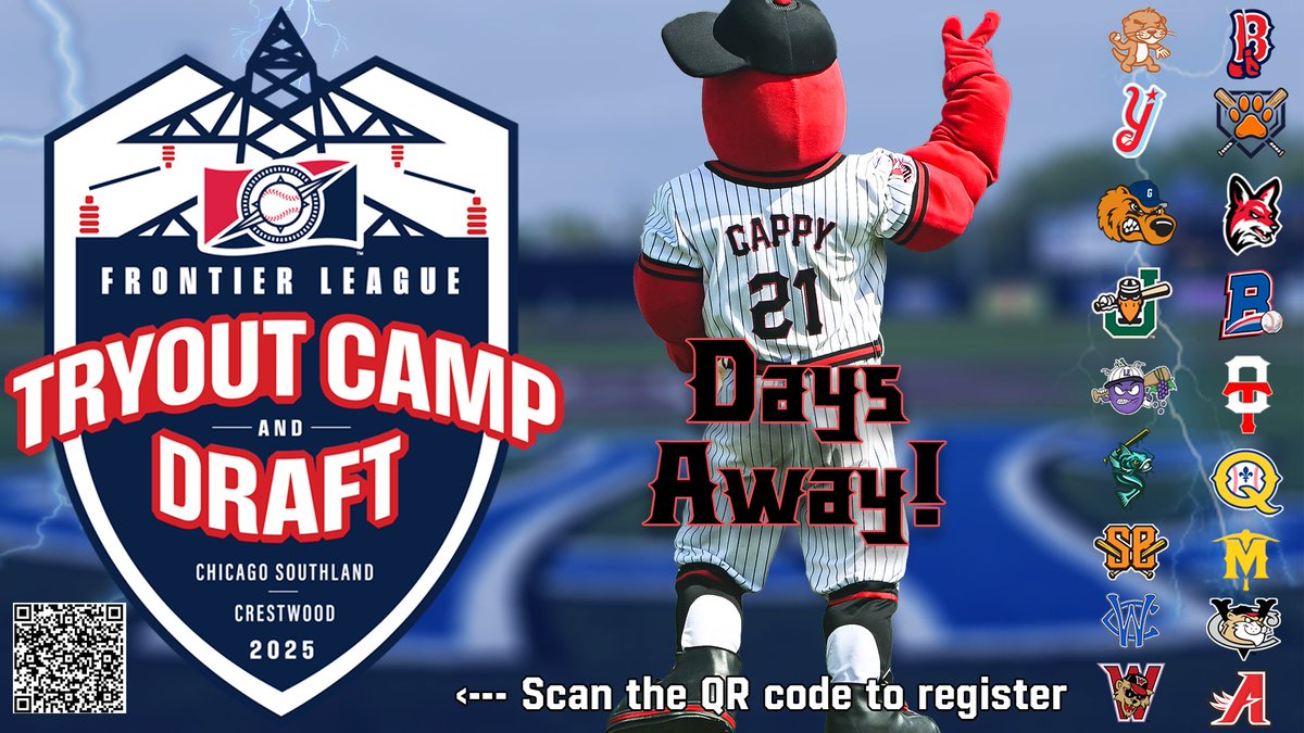 3⃣ MORE WEEKS!

Sign up for the 32nd Annual Frontier League Tryout Camp &amp; Draft today! Hosted by the <a href="/WCThunderBolts/">Windy City ThunderBolts</a> and <a href="/OzingaField/">Ozinga Field</a> in Crestwood, IL ⚾️⚡️

Click here to sign up: eventbrite.com/e/2025-frontie…