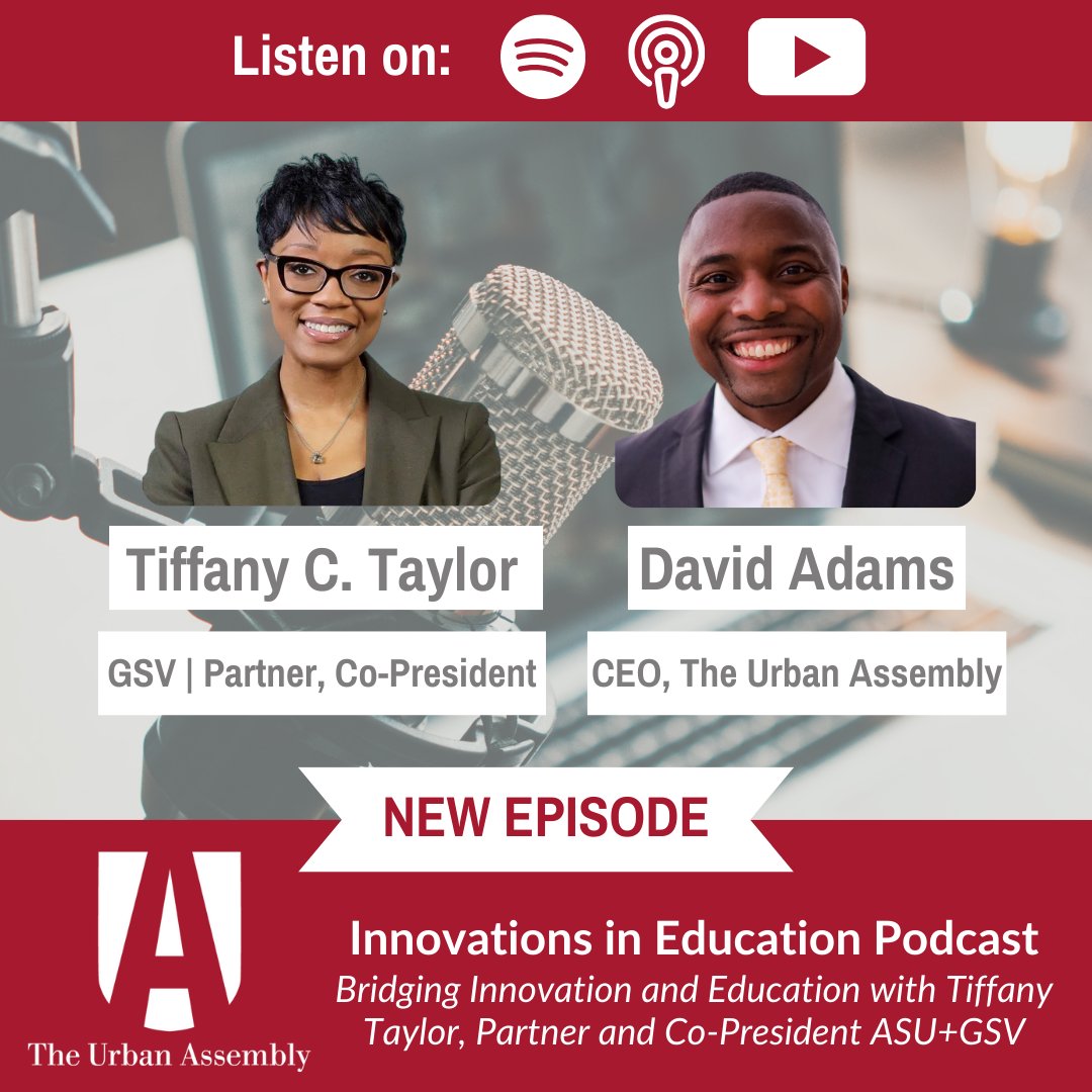 Urban Assembly (@urbanassembly) on Twitter photo NEW EPISODE ALERT!!
Innovations in Education Podcast is back! This week, David Adams interviewed Tiffany Taylor about her journey from education to ed tech and her vision for the future of learning. 
Tune in! NEW EPISODE ALERT!!
Innovations in Education Podcast is back! This week, David Adams interviewed Tiffany Taylor about her journey from education to ed tech and her vision for the future of learning. 
Tune in!