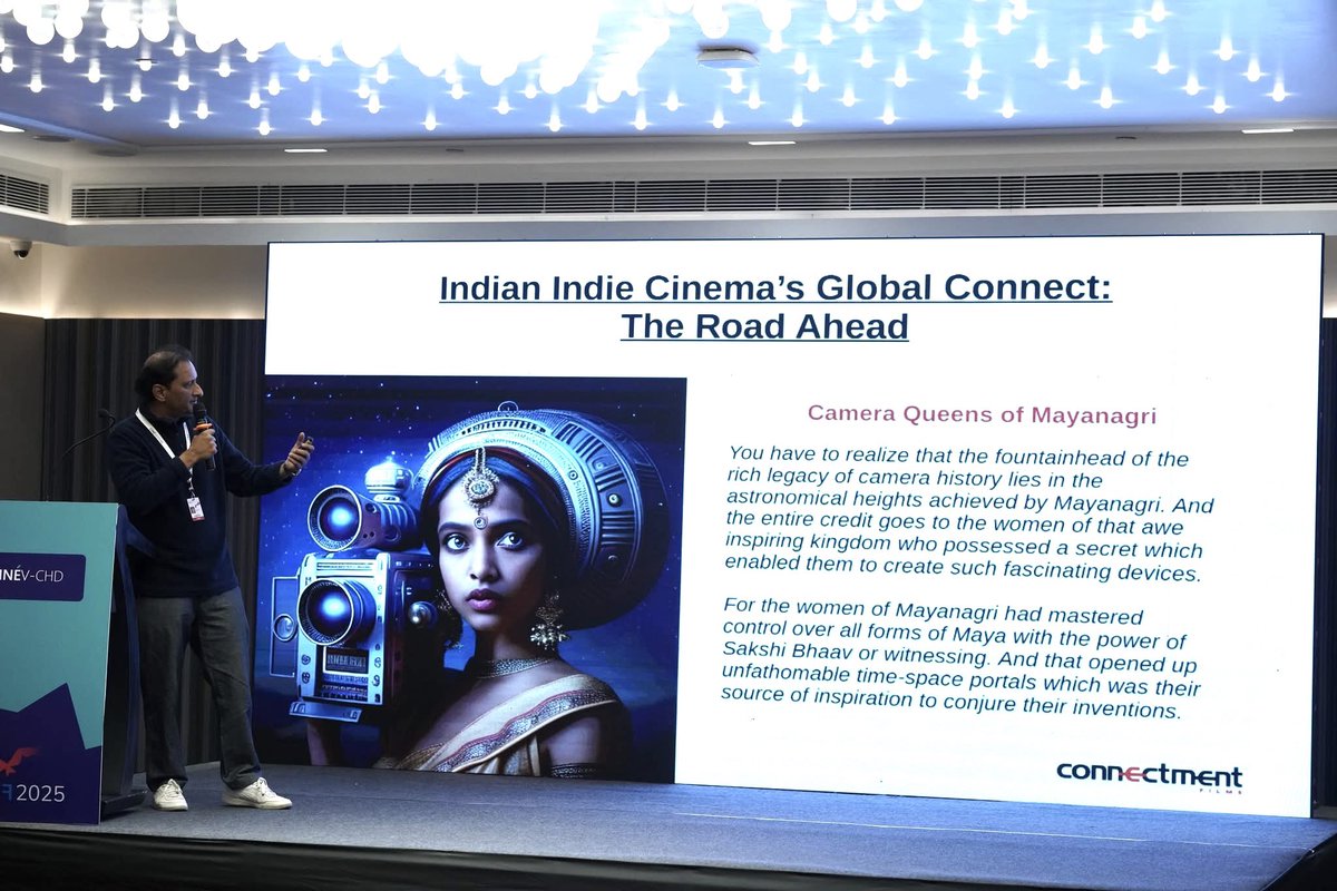 ConnectmentFilm's tweet photo. Indian indie cinema’s global connect: The road ahead.
A presentation by @NyayBhushan at CineV on creative and commercial challenges and why it’s time for a reset especially when it comes to exploring new stories away from poverty porn.

https://t.co/xHDAGdA40V https://t.co/nk3t83Tm93