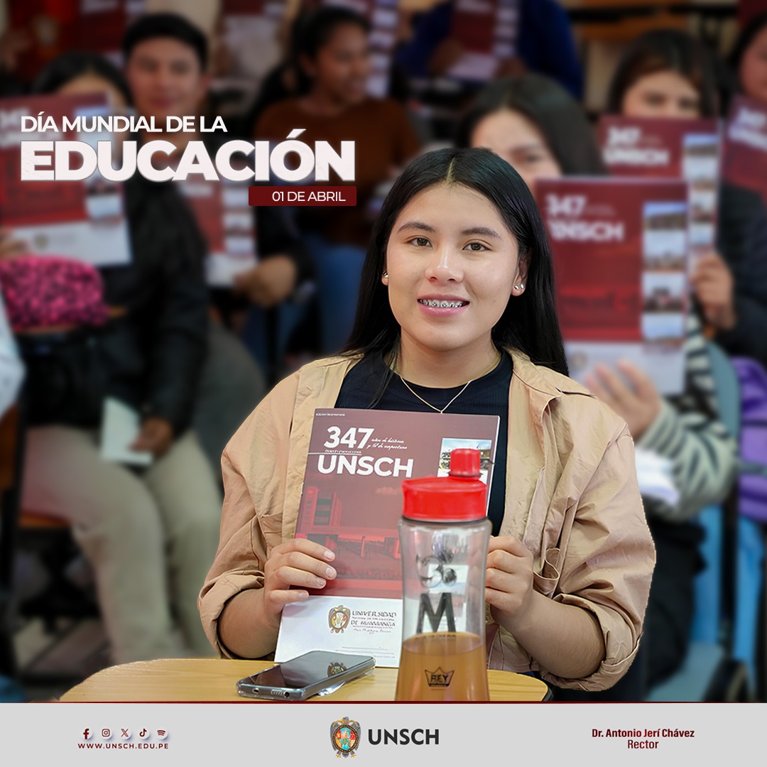 UNSCHoficial's tweet photo. ¡DÍA MUNDIAL DE LA EDUCACIÓN!🎓
🙋‍♀️🙋Desde la Universidad Nacional de San Cristóbal de Huamanga, celebramos el Día Mundial de la #Educación, una fecha clave para reflexionar sobre la importancia del aprendizaje en el desarrollo de las sociedades.
#UNSCH #DíaMundialDeLaEducación https://t.co/yHBT6YCw4O