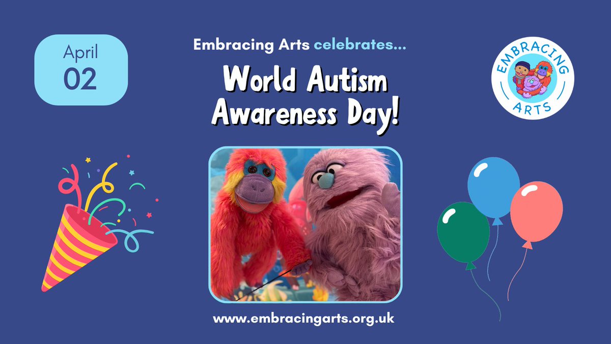It’s World Autism Awareness Day today! A fantastic opportunity to celebrate our wonderful audiences 🙌

Here at Embracing Arts we aim to make inclusive arts accessible to all.

Discover more about our work, including our sensory parties ➡️  embracingarts.org.uk/parties

#WAAM25