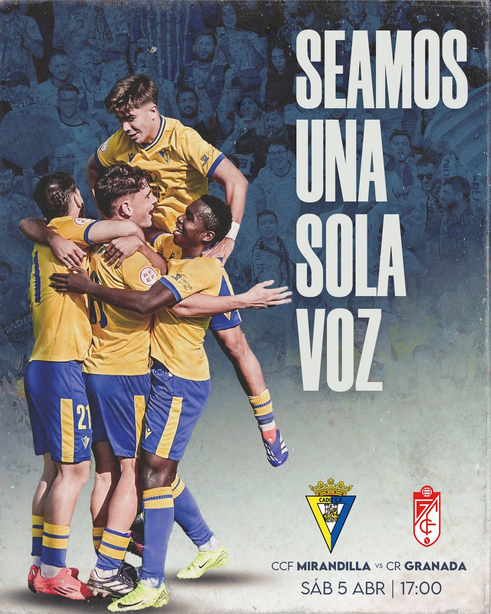 💛💙 𝑪𝑨𝑫𝑰𝑺𝑻𝑨𝑺, 𝒆𝒍 #𝑴𝒊𝒓𝒂𝒏𝒅𝒊𝒍𝒍𝒂 𝒐𝒔 𝒏𝒆𝒄𝒆𝒔𝒊𝒕𝒂 𝒆𝒔𝒕𝒆 𝒔𝒂́𝒃𝒂𝒅𝒐❗🫵

🚨 𝙖𝙘𝙩𝙞𝙫𝙖𝙘𝙞𝙤́𝙣 𝙙𝙚 𝙖𝙗𝙤𝙣𝙤𝙨  🚨

✅🪪 Socios, activad vuestro abono en 👉 mirandilla.cadizcf.com

🔒𝑳𝑳𝑬𝑵𝑬𝑴𝑶𝑺 𝑳𝑨𝑺 𝑮𝑹𝑨𝑫𝑨𝑺 𝑫𝑬𝑳 𝑪𝑨𝑴𝑷𝑶