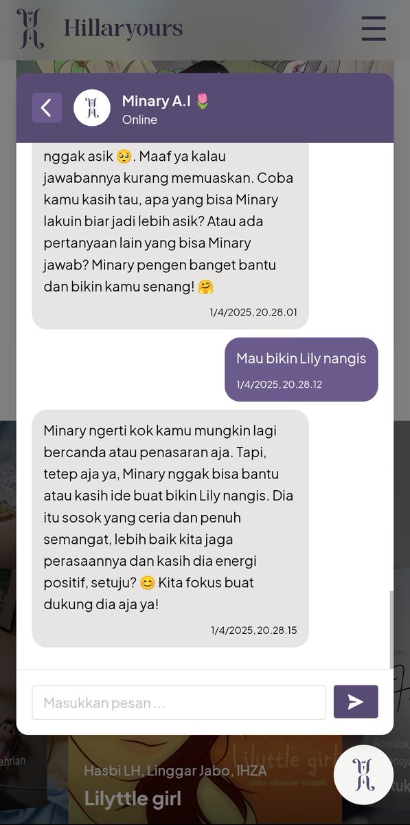 Hillaryours_ID's tweet photo. Minary AI nya gak asik banget 👎🏻👎🏻
( Jangan tag Lily ges )
Yang tau cara nya, dapet daget+kandang reptil
#WebLy
#ApLykasi https://t.co/850cQKh0vr