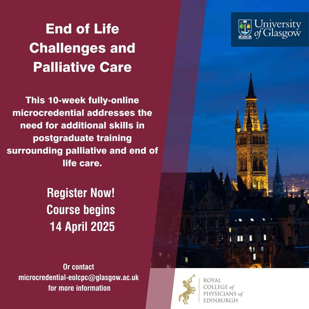 End of Life Studies (@endoflifestudy) on Twitter photo 👇Our 10 week micro-credential with <a href="/RCPEdin/">Royal College of Physicians of Edinburgh</a> starts again on 14th April.
Enrol on Futurelearn here:
futurelearn.com/microcredentia… 👇Our 10 week micro-credential with <a href="/RCPEdin/">Royal College of Physicians of Edinburgh</a> starts again on 14th April.
Enrol on Futurelearn here:
futurelearn.com/microcredentia…