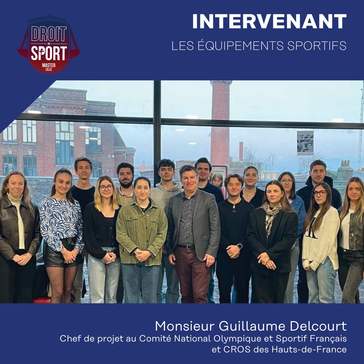 La promotion du Master 2  a eu l’opportunité de suivre un séminaire sur les équipements sportifs animé par Monsieur Guillaume Delcourt, chef de projet au Comité National Olympique et Sportif Français (CNOSF) et CROS des Hauts-de-France.