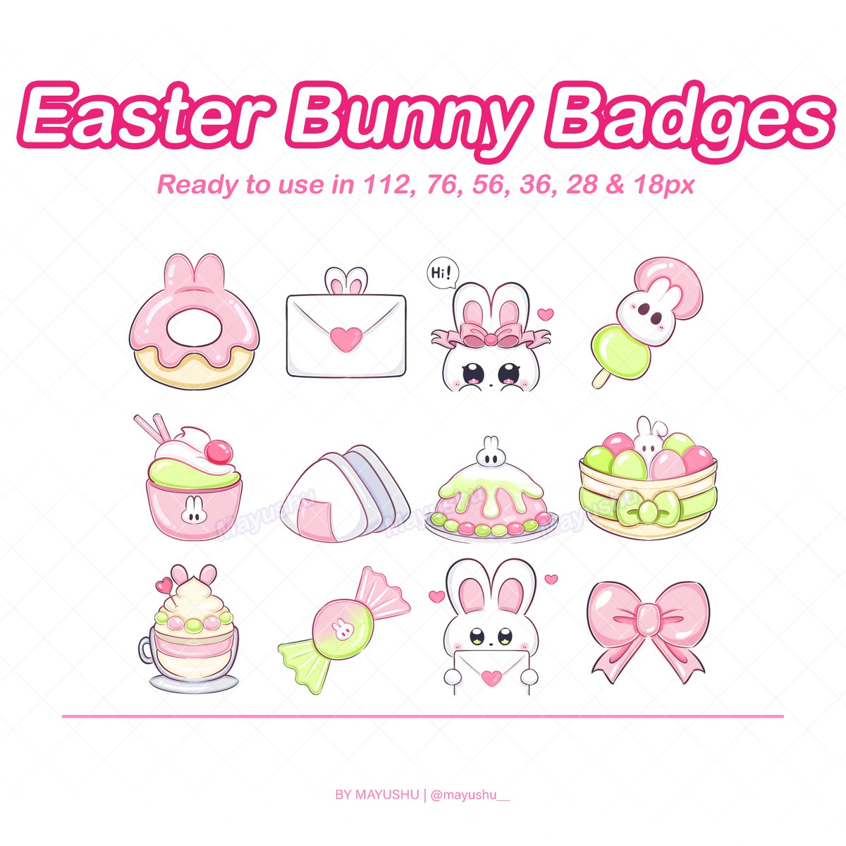 mayushu__'s tweet photo. [FREE/F2U] Easter Bunny Sub Badges 🌷

Thank you everyone for your support, i made an Easter bunny sub badge set, available for free. I will try to make a f2u set every once in a while ♡

🔗Below ! Enjoy ₍ᐢ. .ᐢ₎
#artmoots https://t.co/xMW5sGsjP8
