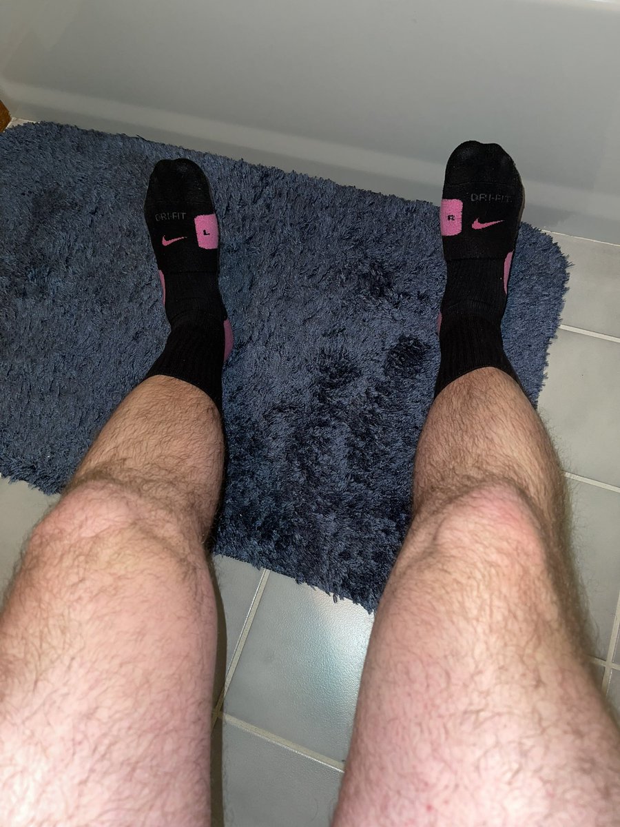 In need of a foot and leg massage please. Hope you don’t mind the dampness on the socks 😏