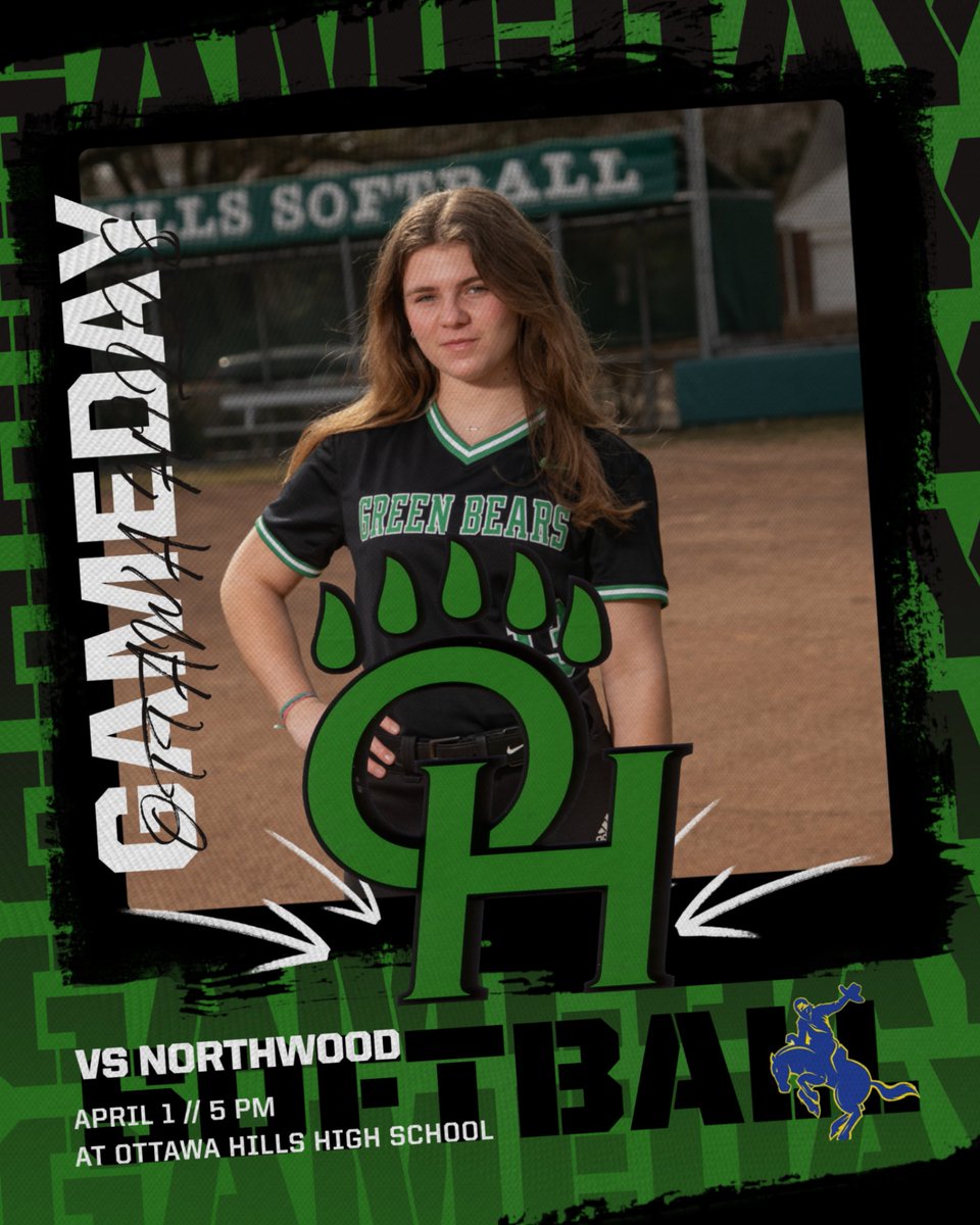 The sun is shining for today's home opener for the Ottawa Hills softball team as the Green Bears host Northwood to open TAAC play! #GreenBearNation