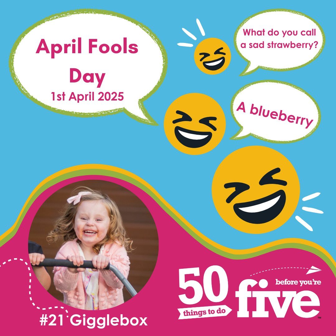 FifeFamilies's tweet image. 😂 Happy April Fools Day 🤣

#21 Gigglebox has lots of great resources for you to try with your little one.

Visit our website or download the FREE app to find ideas and resources:
50thingstodo.org

#50ThingstodoFife #AprilFoolsDay #Gigglebox