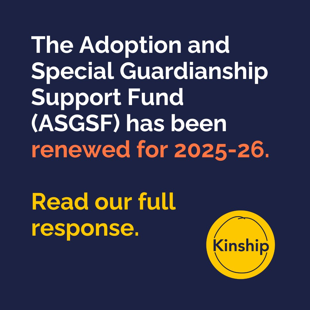 Kinship (@kinshipcharity) on Twitter photo The Minister for Children and Families <a href="/JanetDaby/">Janet Daby MP</a> has confirmed a renewal of the Adoption and Special Guardianship Support Fund (ASGSF) with £50 million investment in 2025-26. Although welcome, this comes after a period of intense uncertainty and worry for #KinshipFamilies. 👪 The Minister for Children and Families <a href="/JanetDaby/">Janet Daby MP</a> has confirmed a renewal of the Adoption and Special Guardianship Support Fund (ASGSF) with £50 million investment in 2025-26. Although welcome, this comes after a period of intense uncertainty and worry for #KinshipFamilies. 👪