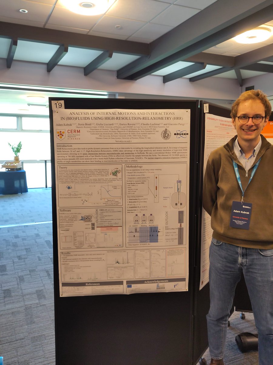 👏Right now: Adam Kubrak (<a href="/UNI_FIRENZE/">Università di Firenze</a>) presents his latest results in a poster   at the Frontiers of Magnetic Resonance, Southampton
<a href="/cerm_cirmmp/">CERM/CIRMMP Infrastructure</a>
<a href="/MSCActions/">Marie Skłodowska-Curie Actions</a>
#NMR