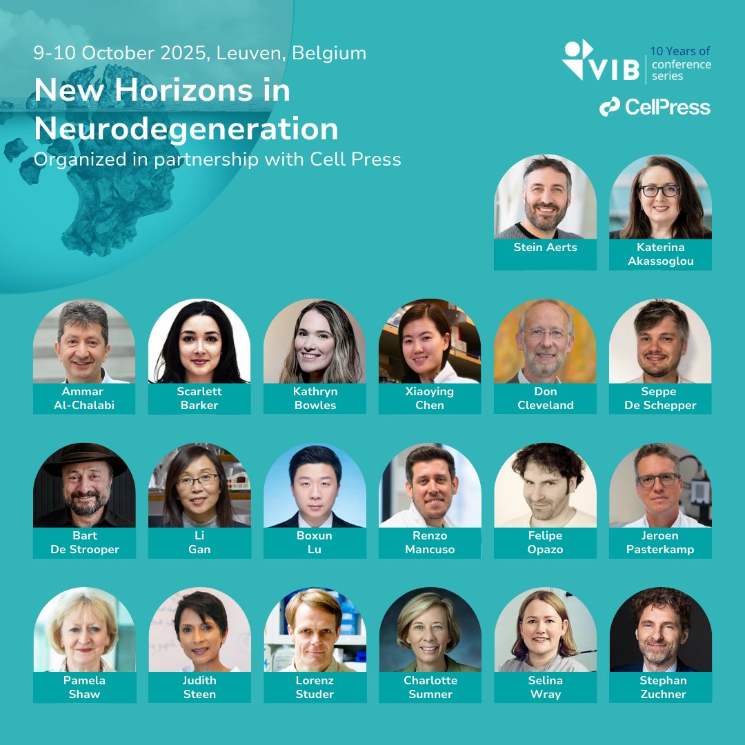 VIBTrainConf's tweet image. We are excited to announce the 1st edition of New Horizons in Neurodegeneration! Join us at #NHND25, in vibrant Leuven, for a 2-day exploration of #Alzheimers, #Parkinsons, and ALS with top experts, cutting-edge research, and innovative therapies. Don’t miss it:…