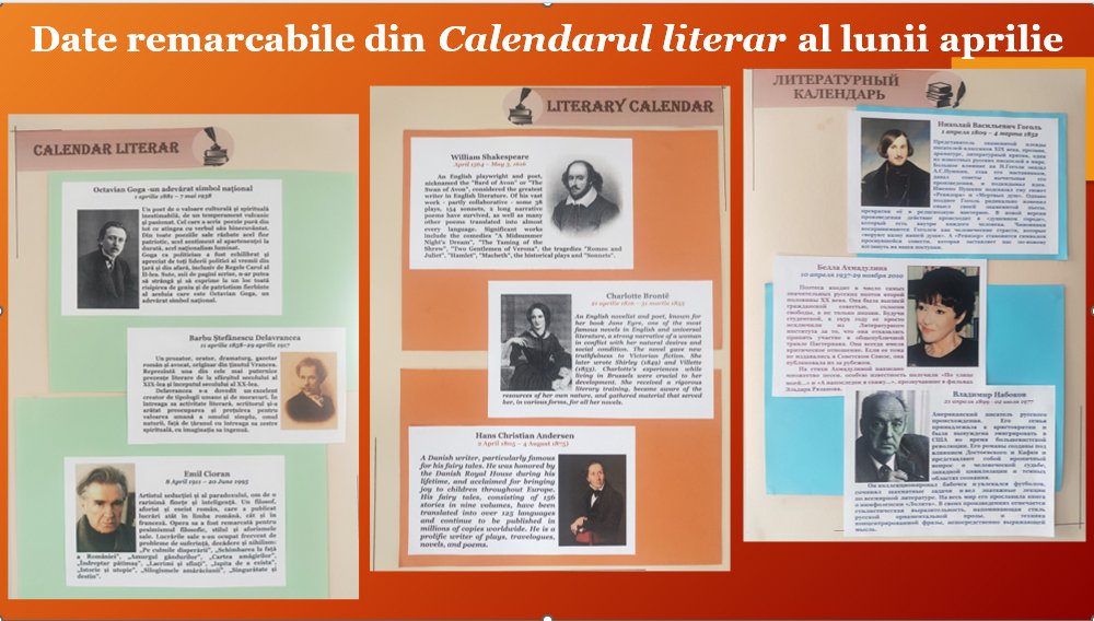 File din Calendarul literar al lunii aprilie.