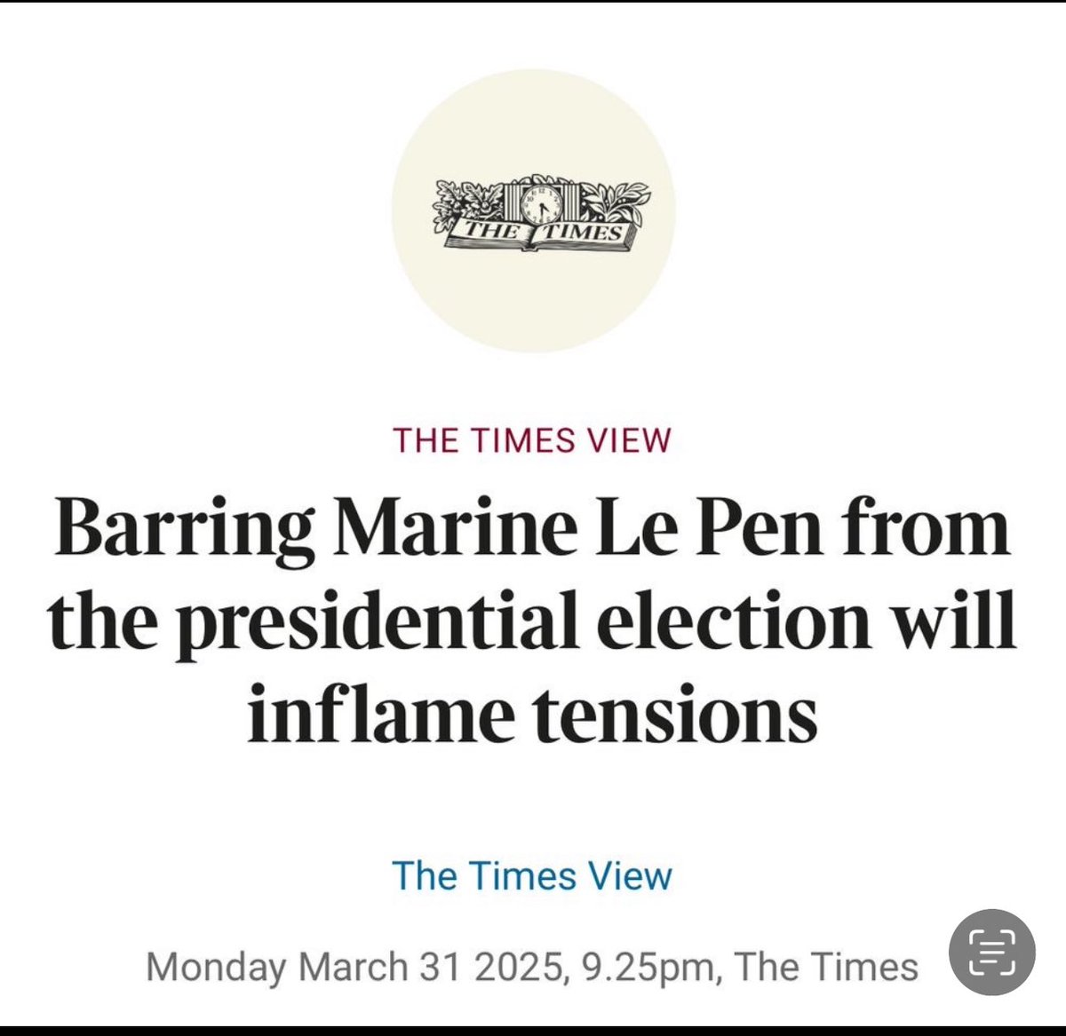 Sarkozy and Fillon's convictions - both very much establishment figures - are powerful counter-arguments to the narrative that Le Pen is the victim of establishment/judicial persecution. Ignore the noise
