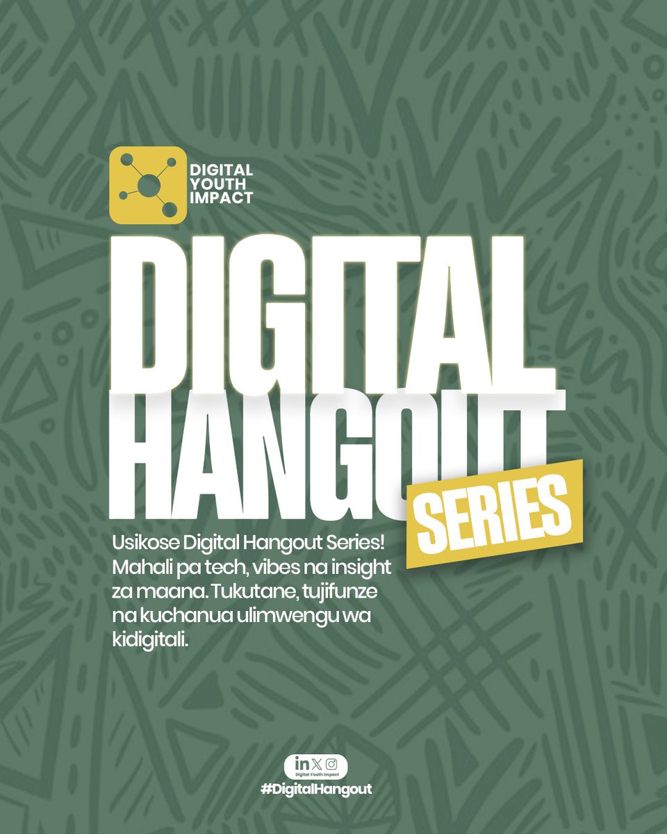 DigitalimpactTz's tweet photo. Introducing our Digital Hangout Series 📢📢

#DigitalHangout https://t.co/g4sOpRsNpW