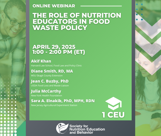 Nutrition educators can help fight food waste! Join SNEB April 29 at 1:00 PM (ET) to explore strategies, research, and advocacy efforts to reduce food loss! 🍎♻️
🔗 Register now: raybourn.my.site.com/SNEB/s/lt-even…