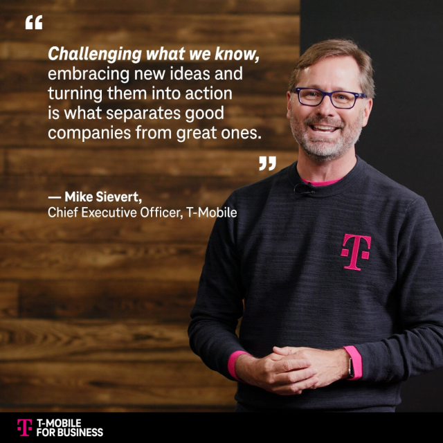 T-Mobile CEO Mike Sievert leads with a growth mindset. It’s why 2024 was our biggest ever. Great leaders don’t take breaks to admire their work. They keep challenging, rethinking, and building what’s next. Read Mike’s blog here: 🔗 bit.ly/43FC10J