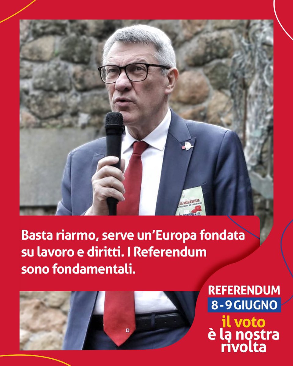 🗣️ “Basta riarmo, serve un’Europa fondata su lavoro e diritti. I referendum sono fondamentali”.
 
Maurizio Landini al Corriere della Sera: “L’11 e 12 aprile a Milano lanceremo la campagna referendaria”.
 
#Cittadinanza #Lavoro #Diritti #CGIL #Referendum2025