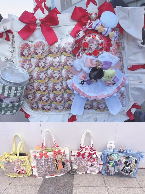 ベリーちゃん素敵企画ありがとうベリーちゃんの痛バを組んで、初期衣装イメージでオーダーしたロゼットを付けてました(一枚目下は一緒に行った友人と撮ったよ)似合うぱぺ服見つけたりセルフネイルしたり準備から当日までずっと楽しかった #ベリたんにじフェス推し活調査 #さおとメール 