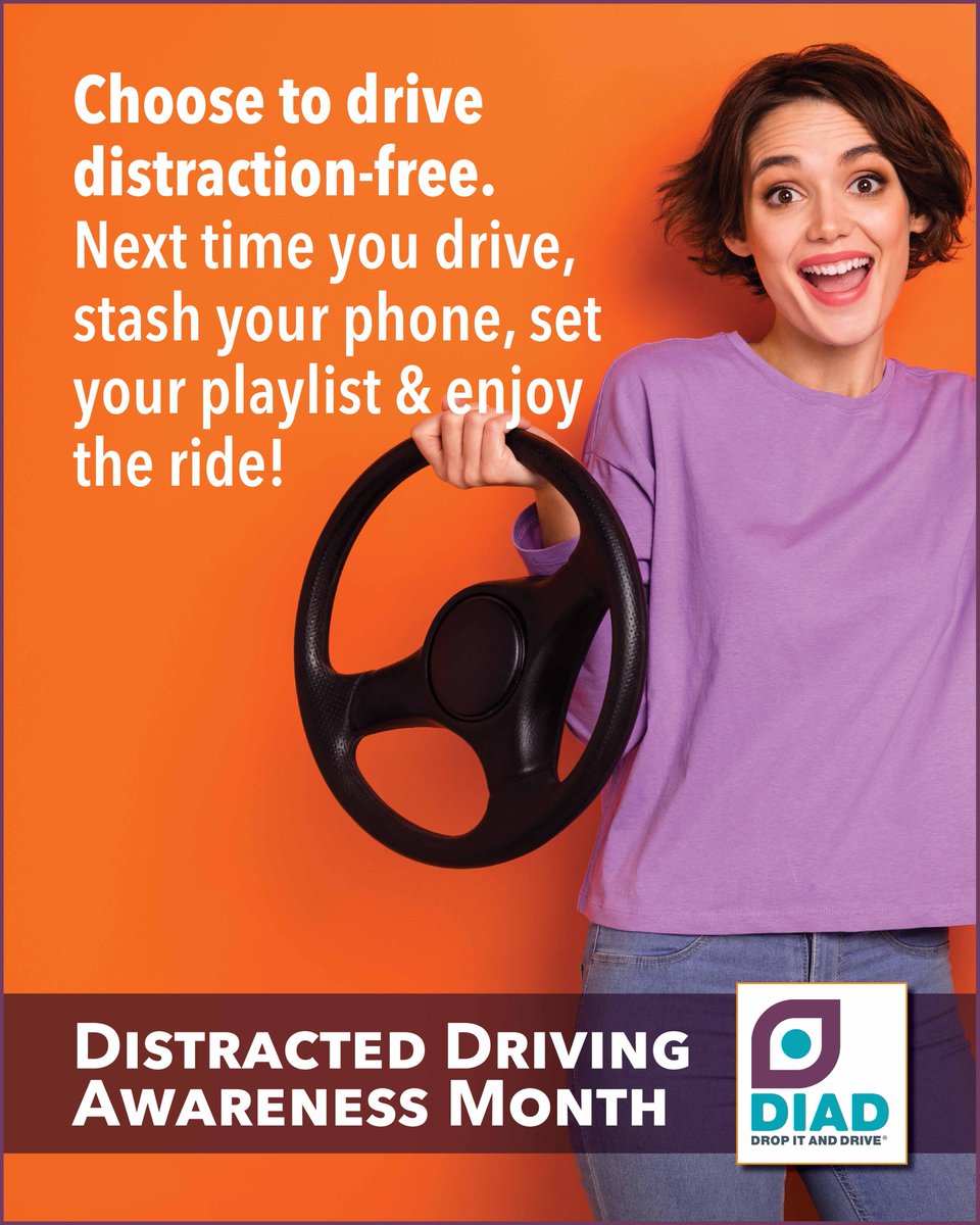 April is #DistractedDrivingAwarenessMonth! So, choose to drive distraction-free &amp; next time you drive, stash your phone, set your playlist &amp; enjoy the ride.
tirf.ca/diad/ #DistractedDriving #workplacesafety #communitysafety #roadsafety #research #science #education